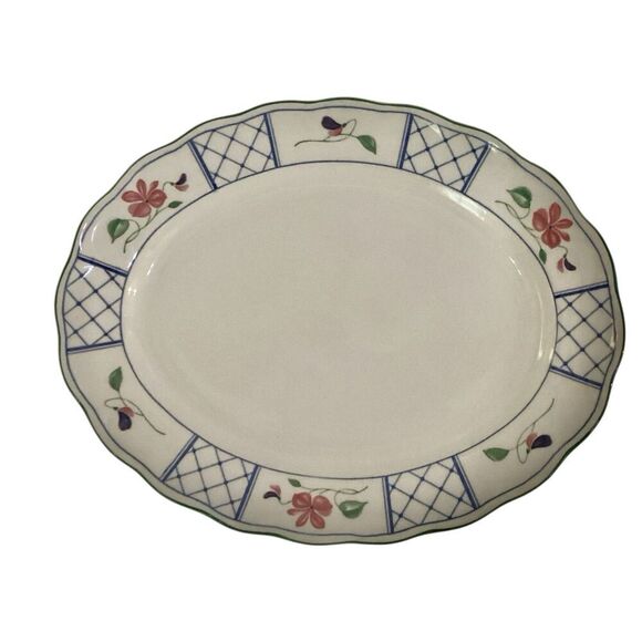 Nikko  Provincial Designs 12" Oval Serving Platter Floral Plate Japan - Picture 1 of 7